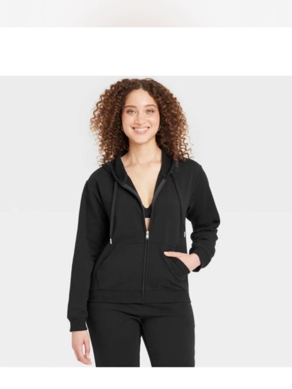 Auden Large Black Full-Zip Hoodie with Hood- NWT